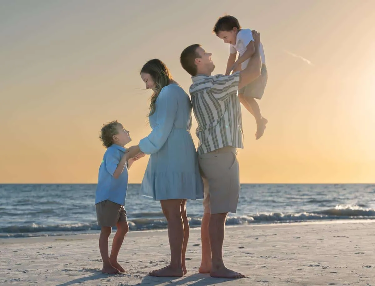 Family photo session with Flamingo Photographers on Florida’s Gulf Coast