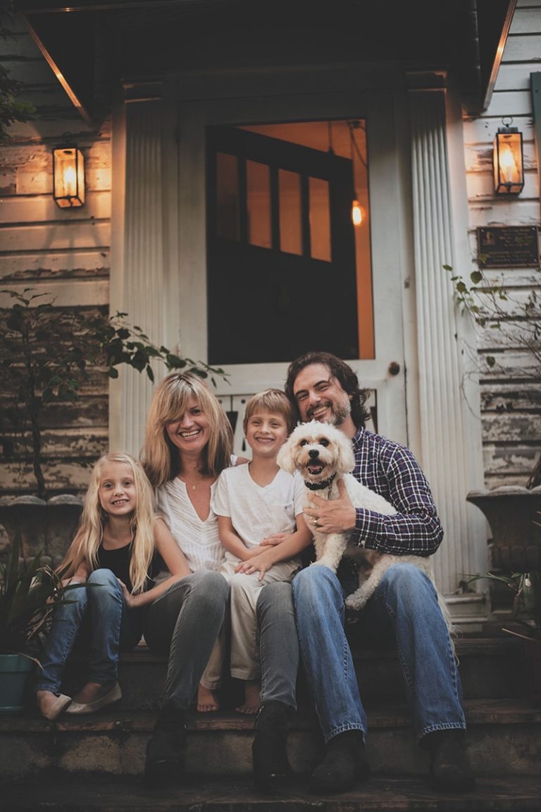 Picture of a Family Smiling at each other